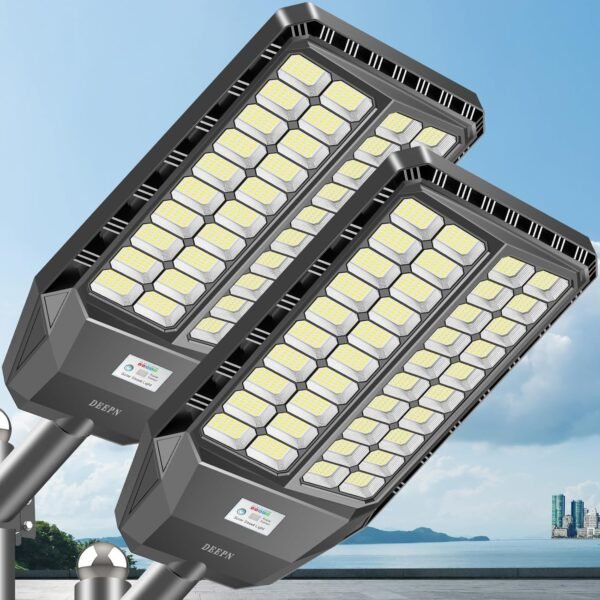 9000W Ultra-Large Solar Street Light: IP67 Solar Lights Outdoor, 7500K Outdoor Lighting, Commercial Grade Flood Light Outdoor with Motion Sensor, 2 Pack 9000W Ultra-Large Solar Street Light: IP67 Solar Lights Outdoor, 7500K Outdoor Lighting, Commercial Grade Flood Light Outdoor with Motion Sensor, 2 Pack