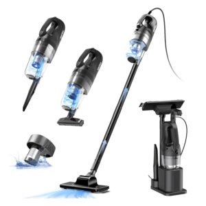 Corded Vacuum Cleaner, Super Power Suction Stick Vacuum Cleaners for Home, 6-in-1 Lightweight Hard Floor Vacuum Removable Handheld Vac, Portable Vacuum for Pet Hair