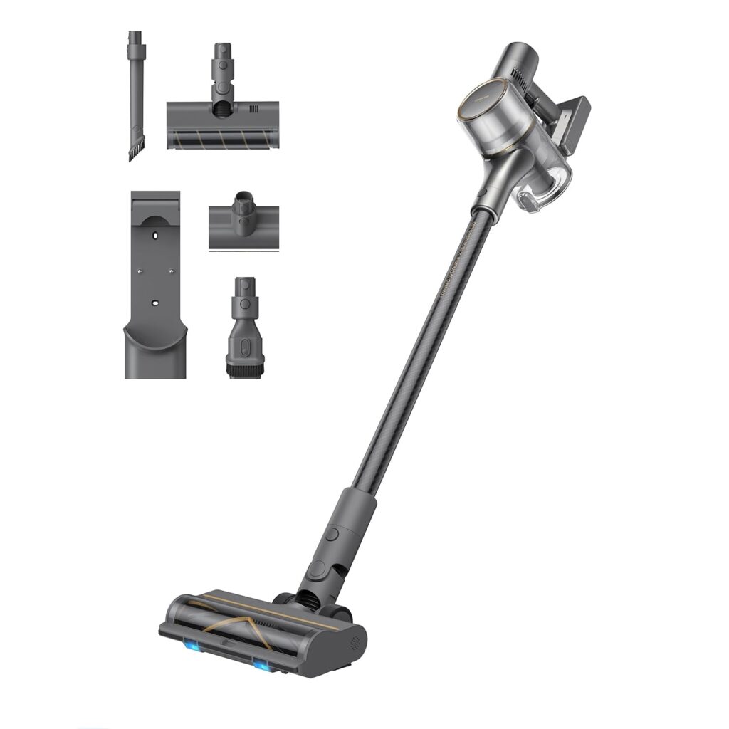 DREAME R20 Cordless Vacuum Cleaner with Dual Brush Head, Smart Stick Vacuum for Home, 190AW Powerful Suction, Up to 90 Mins, Blue Lights, Lightweight for Hard Floor, Carpet, Pet...