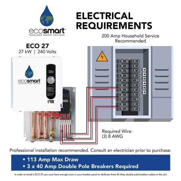 EcoSmart ECO 27 Tankless Water Heater Review High Efficiency Electric Heating Performance