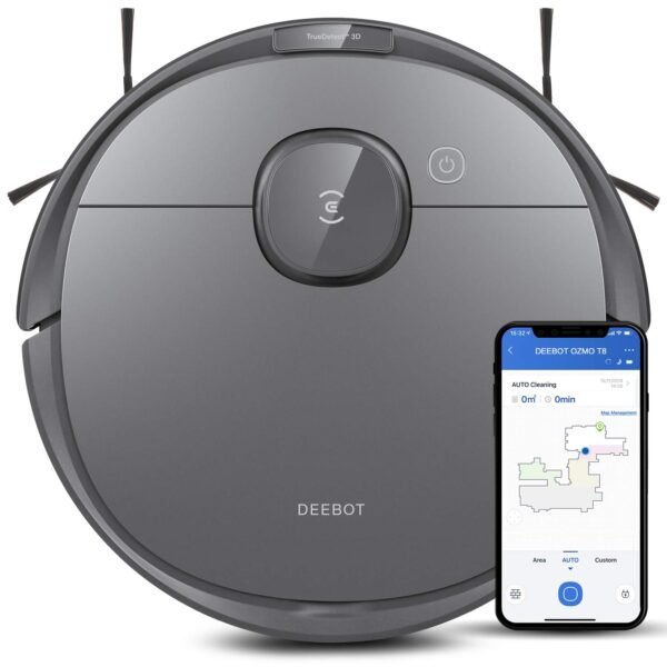 Ecovacs Deebot T8 Robot Vacuum and Mop Cleaner, Precise Laser Navigation, Multi-floor Mapping, Intelligent Object Avoidance, Full-customize clean, No-go and No-mop Zones,...