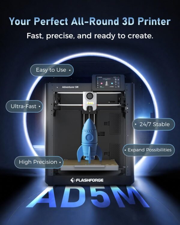 FLASHFORGE AD5M 3D Printer Review Ultra-Fast CoreXY Printing with Auto Leveling