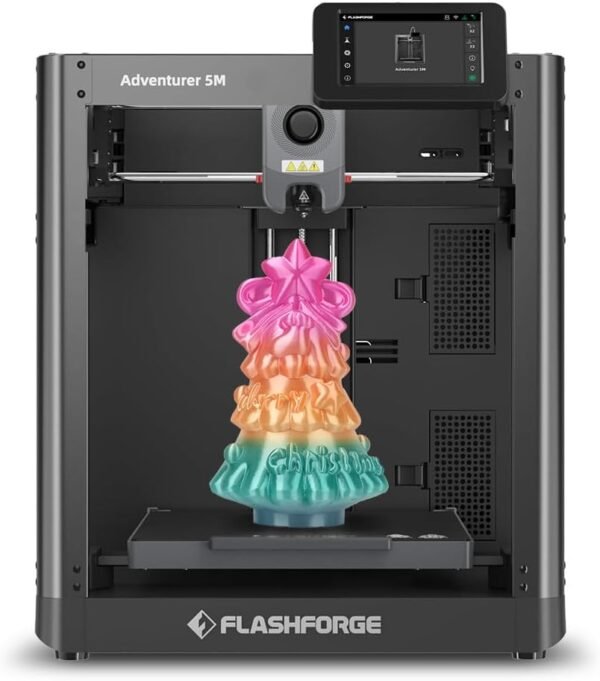 FLASHFORGE Adventurer 5M 3D Printer, 600mm/s High-Speed, 1 Click Fully Auto Leveling, Upgraded Direct extruder Quick Detachable 280°C Nozzle, Dual-Sided PEI Coating Plate, Print... FLASHFORGE Adventurer 5M 3D Printer, 600mm/s High-Speed, 1 Click Fully Auto Leveling, Upgraded Direct extruder Quick Detachable 280°C Nozzle, Dual-Sided PEI Coating Plate, Print...