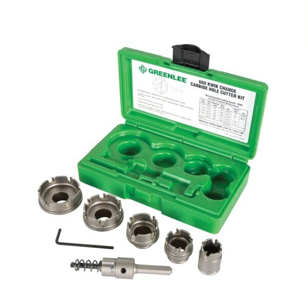 Greenlee 660 6-Piece Quick Change Carbide-Tipped Hole Cutter Set, 7/8" - 2"