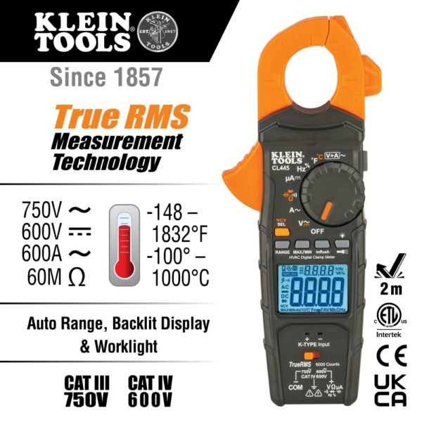 Klein Tools CL445 HVAC Clamp Meter Review Accurate TRMS Measurements and Features