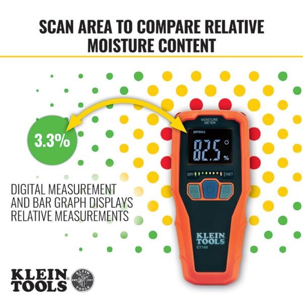 Klein Tools ET140 Pinless Moisture Meter Review for Accurate Non-Destructive Detection