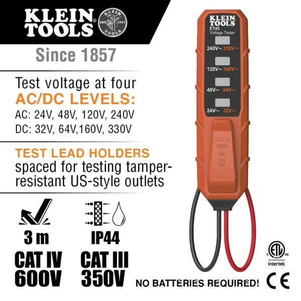 Klein Tools ET40 Voltage Tester Review Extensive AC DC Testing Without Batteries Klein Tools ET40 Voltage Tester Review Extensive AC DC Testing Without Batteries