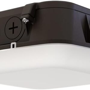 Lithonia Lighting Outdoor LED Canopy Light with Adjustable Lumen Output, Switchable Color Temperature 3000K/4000K/5000K, Photocell and Motion Sensor, Dark Bronze (CNY LED ALO...