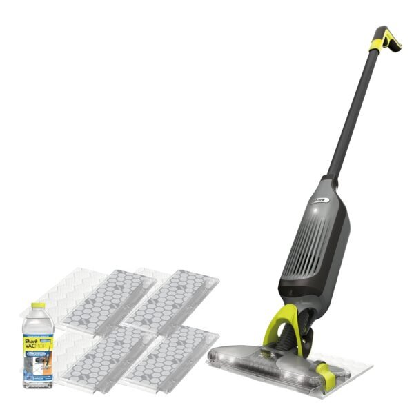 Shark VACMOP Pro Cordless Hard Floor Cleaner, Vacuum and Spray Mop, Powerful Suction, Lightweight, LED Headlights, Includes 4 Disposable Pads, 12oz Multi-surface Cleaning...