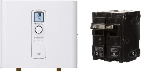 Stiebel Eltron Tankless Water Heater Tempra 24 Plus + SIEMENS 50-Amp Double Pole Type QP Circuit Breaker