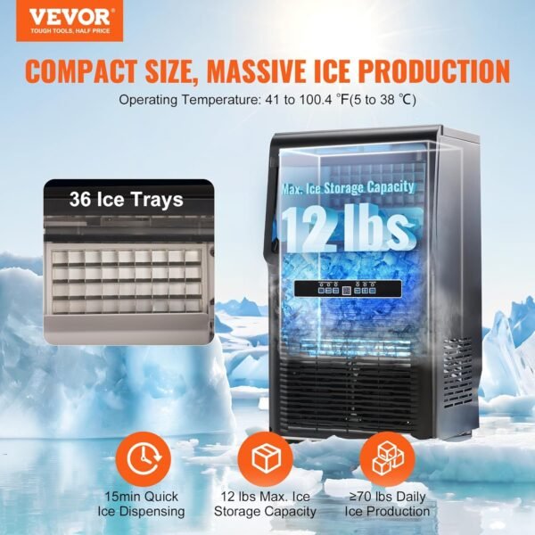 VEVOR Commercial Ice Maker Review Efficient Compact Machine Producing 70lbs Daily VEVOR Commercial Ice Maker Review Efficient Compact Machine Producing 70lbs Daily