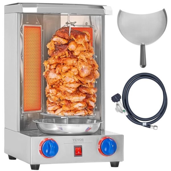 VEVOR Shawarma Grill Machine, 13 lbs Capacity, Chicken Shawarma Cooker Machine with 2 Burners, Gas Vertical Broiler Gyro Rotisserie Oven Doner Kebab Machine, for Home Restaurant... VEVOR Shawarma Grill Machine, 13 lbs Capacity, Chicken Shawarma Cooker Machine with 2 Burners, Gas Vertical Broiler Gyro Rotisserie Oven Doner Kebab Machine, for Home Restaurant...