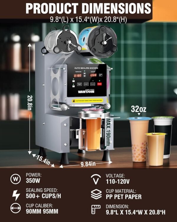 WantJoin Cup Sealer Machine Review High Efficiency Automatic Bubble Tea Sealer