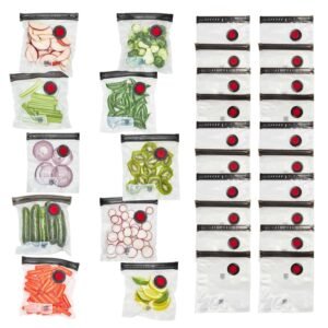 ZWILLING Fresh & Save Set 30-pc Vacuum Sealer Bag for Food, 1/2 Gallon, Sous Vide Bag, Reusable Food Storage Bag for Meal Prep, Reusable Snack Bags, Dishwasher Safe, Small, Clear ZWILLING Fresh & Save Set 30-pc Vacuum Sealer Bag for Food, 1/2 Gallon, Sous Vide Bag, Reusable Food Storage Bag for Meal Prep, Reusable Snack Bags, Dishwasher Safe, Small, Clear