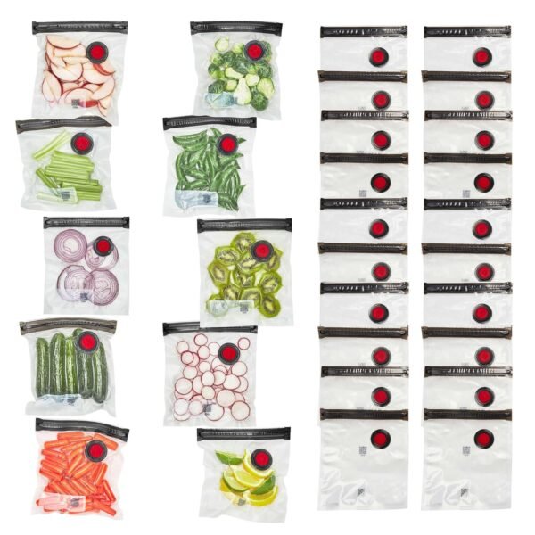 ZWILLING Fresh & Save Set 30-pc Vacuum Sealer Bag for Food, 1/2 Gallon, Sous Vide Bag, Reusable Food Storage Bag for Meal Prep, Reusable Snack Bags, Dishwasher Safe, Small, Clear ZWILLING Fresh & Save Set 30-pc Vacuum Sealer Bag for Food, 1/2 Gallon, Sous Vide Bag, Reusable Food Storage Bag for Meal Prep, Reusable Snack Bags, Dishwasher Safe, Small, Clear